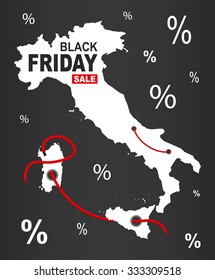 Black Friday Map - Italy white