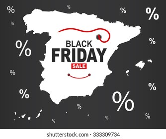Black Friday Map - Spain white