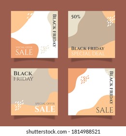 Black friday media social posts template. -  Vector.