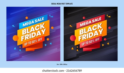 Black Friday mega sale abstract vector square banner template