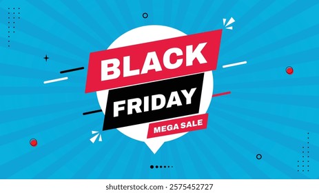 Black Friday Mega Sale Banner Templates - Red, Black, Blue Gradient Backgrounds with Element Shapes for Stunning Designs Perfect for Promotions and Discounts Download Now for Eye-Catching Results