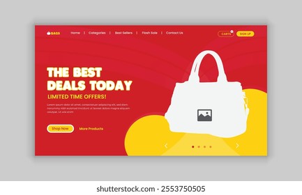 Black Friday Mega Sale Exclusive Handbag Sale Website Home Page Template or Single Product Sale Landing Page User Interface Design