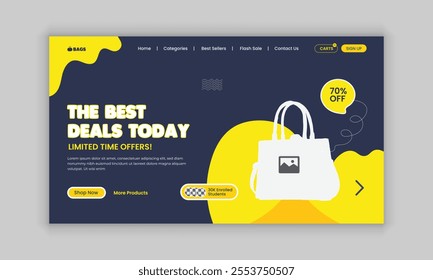 Black Friday Mega Sale Exclusive Handbag Sale Website Home Page Template or Single Product Sale Landing Page User Interface Design