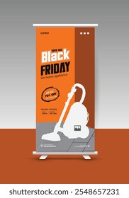 Black Friday mega sale home appliance product sale roll up display standee banner design template