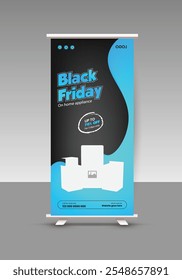 Black Friday mega sale home appliance product sale roll up display standee banner design template