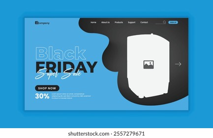 Black Friday mega Sale landing page user interface, user experience design template or Home Appliance website landing page design template
