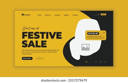 Black Friday mega Sale landing page user interface, user experience design template or Home Appliance website landing page design template
