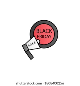 Black friday, megaphone color gradient vector icon
