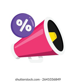 Black Friday Megaphone Vector style icon. Eps 10 file