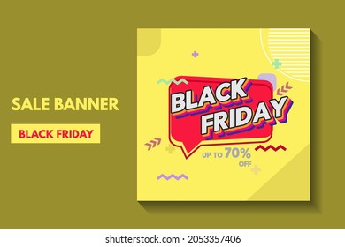 black friday memphis design. black friday sale banner design . colorful writing black friday with bubble chat