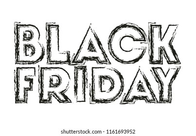 black friday message with hand made font