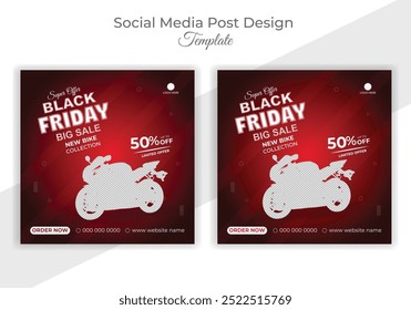 Black Friday coleção de bicicletas modernas venda mídia social post definir modelo de design