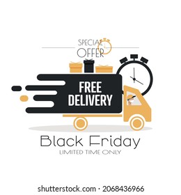 Black Friday modern delivery icon.