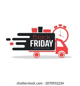 Black Friday modern delivery icon.	