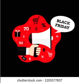 Black friday. Modern flat design concept. Sale. Online shopping. 