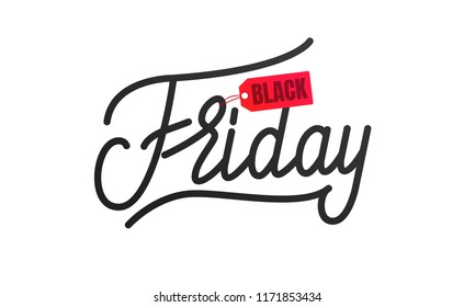 Black Friday. Modern hand lettering badge design for Black Friday