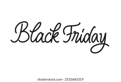 Black Friday Modern Monoline Sign. Shopping Sale Banner. Brushpen Black font vector. Calligraphy Lettering. Hand written label. 