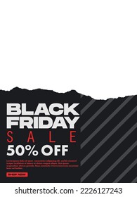 Black Friday Modern Poster Template With Red Accents