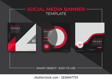 Black Friday modern promotion square web banner for social media mobile apps. Elegant sale and discount promo backgrounds with abstract pattern. Email ad newsletter layouts.