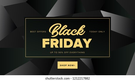 Black Friday modern promotion web banner for social media mobile apps. Elegant sale and discount promo backgrounds with abstract pattern. Email website ad newsletter layouts.