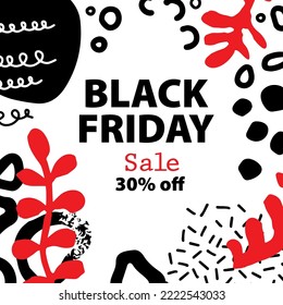 Banner de la web de promoción moderna del Viernes Negro para aplicaciones móviles de medios sociales. Elegante venta y descuento de antecedentes promocionales con un patrón abstracto.