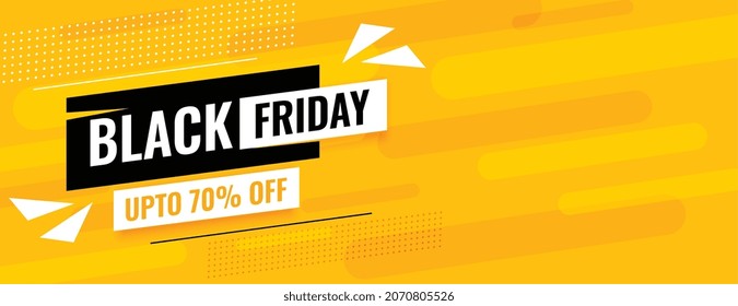 black friday modern sale banner in yellow color