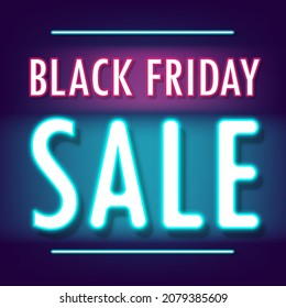 Black friday neon background. vector illustration.