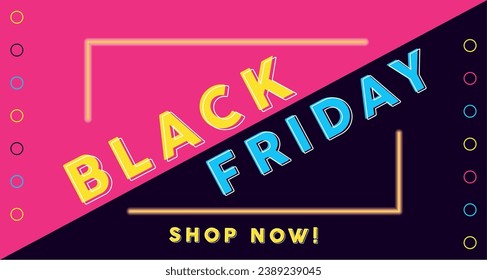 Negro friday neón fondo Ilustración vectorial