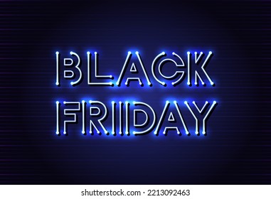 Black friday with neon led light banner. Modern vector background banner design for promotions, advertising, web, social and ads