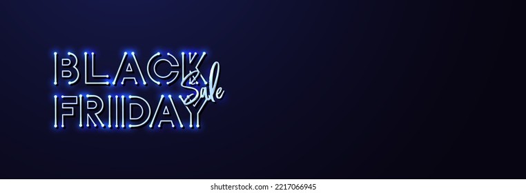 Black friday with neon led light banner. Modern vector background banner design for promotions, advertising, web, social and ads