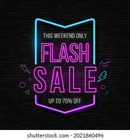 Black Friday neon sign on the brick wall. Bright signage. Neon Black Friday signboard. Best offer, sale.
