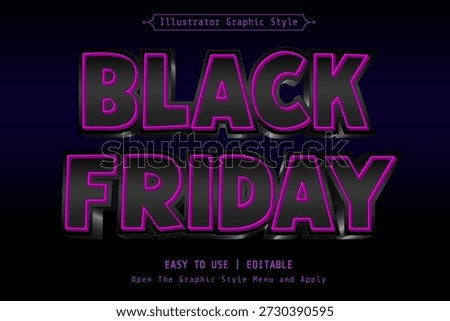 Black Friday Neon Text Effect Editable Typography Style
