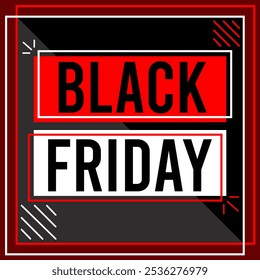 Black Friday Black numbers red background black square red and white frames Black Friday Day.eps


