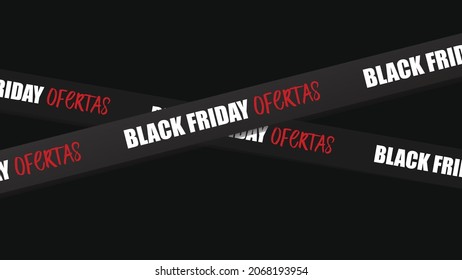 Black Friday Ofertas sales banner faixa preto e vermelho