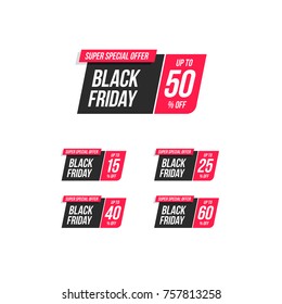 Black Friday % Off Offer Shopping Tags