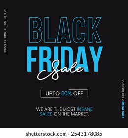 Black Friday Offer Banner, Free Download Vector, Editable Template, Up to 50% Off