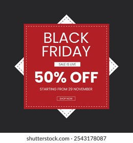 Black Friday Oferta Anuncio, Vector de Descarga Gratis, Plantilla Editable, Hasta 50% de Descuento