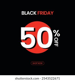 Black Friday Oferta Anuncio, Vector de Descarga Gratis, Plantilla Editable, Hasta 50% de Descuento