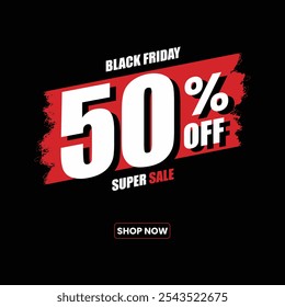 Black Friday Oferta Anuncio, Vector de Descarga Gratis, Plantilla Editable, Hasta 50% de Descuento