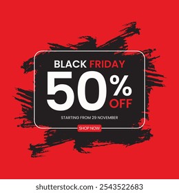 Black Friday Oferta Anuncio, Vector de Descarga Gratis, Plantilla Editable, Hasta 50% de Descuento