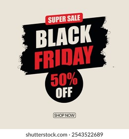 Black Friday Oferta Anuncio, Vector de Descarga Gratis, Plantilla Editable, Hasta 50% de Descuento