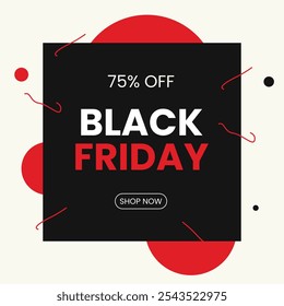 Black Friday Offer Banner, Free Download Vector, Editable Template, Up to 75% Off