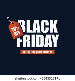 Black Friday Oferta Anuncio, Vector de Descarga Gratis, Plantilla Editable, Hasta 70% de Descuento