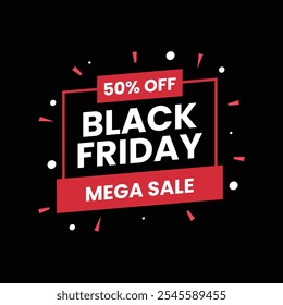 Anuncio de oferta de Black Friday, Vector de Descarga gratis, Plantilla editable