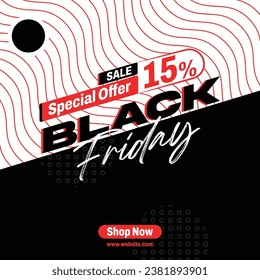 Black Friday bietet rot-weißes Sonderangebot E-Commerce-Website - Mega-Verkauf
