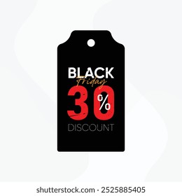 black friday offer tag vector. black friday 30% discount. black friday sale vector. black friday 30% off