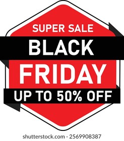 Black Friday Offer Tag Vector Illustration 