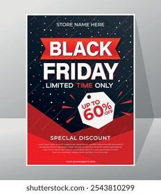 Black Friday Offers; Limited Time Only Special Discount - 60% OFF! | Flyer Design | Templates