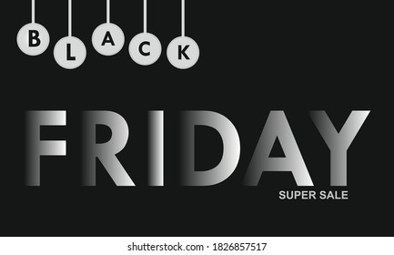 Viernes Negro sobre fondo negro. Día de la semana. Ilustración vectorial.