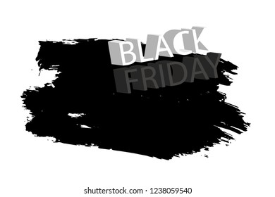 black friday on black ink brush background in vector illustration